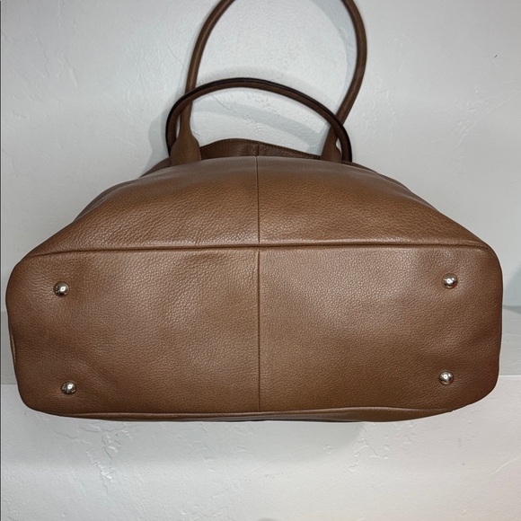 B. Makowsky camel leather triple entry large satchel tote - Picture 5 of 14